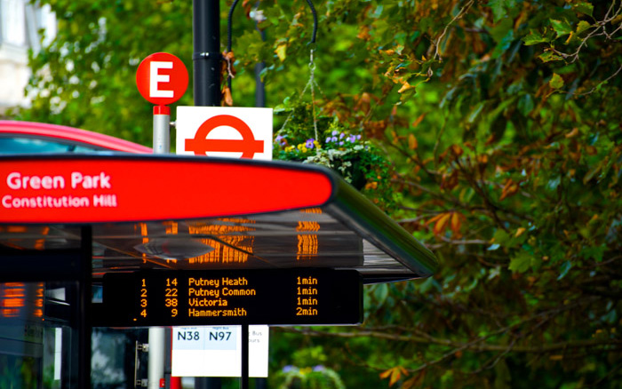 Countdown signs at bus stops