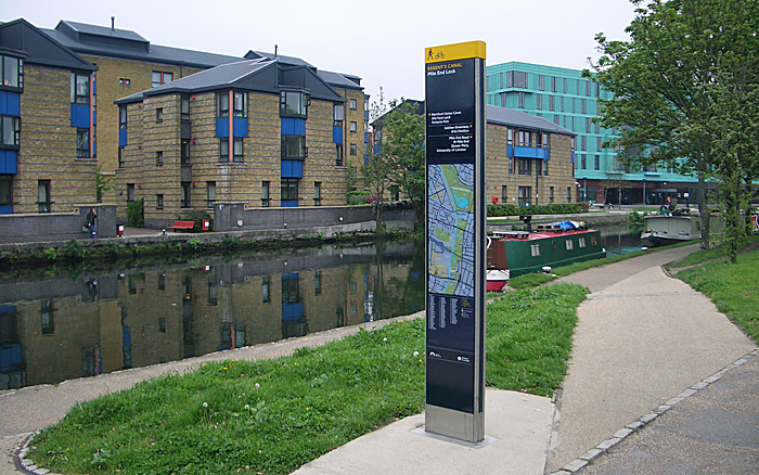 Midilith along a canal towpath