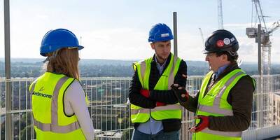 Graduates visiting a building site