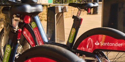 santander cycles at docking station