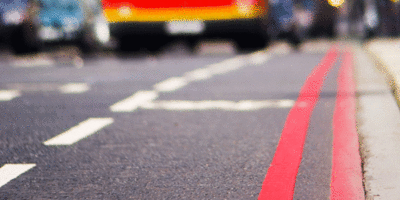 Red routes on a road