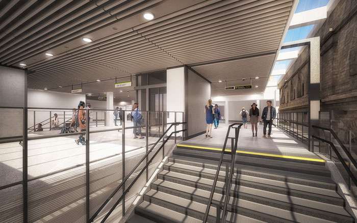 Ticket hall stairwell - artist's impression