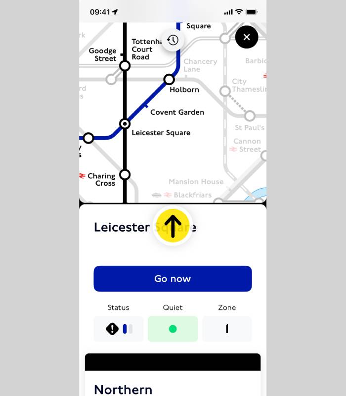 station summary on tfl go map