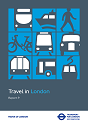 Decorative image depicting a collage of icons representing different travel modes alongside the Transport for London and Mayor of London logos.